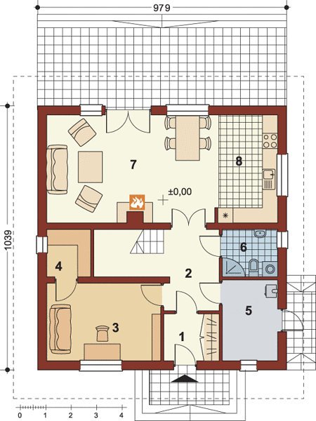 План 1 этажа дома HFH-3716-47 План 1 этажа дома HFH-3716-47