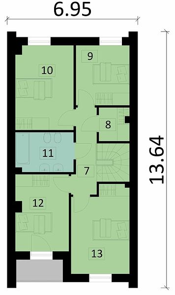 План 2 этажа дома GFI-9759-38 План 2 этажа дома GFI-9759-38